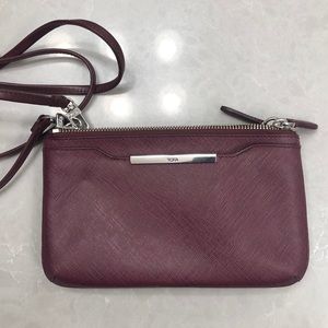 {Tumi} Burgundy Wristlet